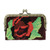 Beaded Black Clutch Handbag with Crimson Rose Motif 'A Crimson Rose'