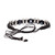 Coal Black and Clear Macrame and Crystal Beaded Bracelet 'Black on Black'