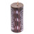 Handmade Brown Pillar Candle with Ikat Motifs from Guatemala 'Coban Coffee'