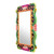 Multicolored Wood Wall Mirror 'Floral Enchantment'