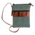 Adjustable Cotton and Leather Sling Bag 'Comalapa Diamonds in Mint'