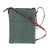 Adjustable Cotton and Leather Sling Bag 'Comalapa Diamonds in Mint'