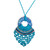 Eco Friendly Recycled CD Blue Macrame Necklace 'Blue Elegant Weave'
