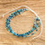 Adjustable Crystal and Glass Beaded Blue Wristband Bracelet 'Inspiration in Blue'