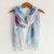 Artisan Handcrafted Cotton Scarf 'Feather Fancy'