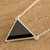 Black Jade Triangle Pendant Necklace in Sterling Silver 'Black Triangle'