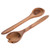 Artisan Crafted Teak Salad Servers Pair 'Fresh Salad'