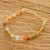 Amber and White Agate Beaded Bracelet from Costa Rica 'Warm Costa Rica'