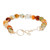 Amber and White Agate Beaded Bracelet from Costa Rica 'Warm Costa Rica'