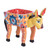Handmade and Hand-painted Pine Wood Decorative Bowl 'Horse with Flowers'