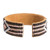 Black and Pink Glass Beaded Cuff Bracelet with Leather 'Timeless Diamonds'