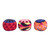 Set of 3 Colorful Geometric Knit Cotton Hacky Sacks 'Unity Feelings'