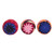 Set of 3 Colorful Geometric Knit Cotton Hacky Sacks 'Unity Feelings'