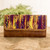 Leather Wallet Trimmed with Huipil Cotton from Guatemala 'Mayan Dawn'