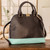 Leather Bowling Sling Bag with Handle and Removable Strap 'Ocean'