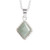 925 Silver Necklace with Rhombus-Shaped Green Jade Pendant 'Rhombus in Green'