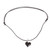 Adjustable Art Glass Necklace with Black Heart Pendant 'Night Passion'