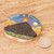 Handmade Painted Coffee Tree Wood Magnet with Petrified Lava 'Pacaya Volcano'