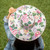 Floral Cotton Sun Hat with Ivory Piping and 4.5-Inch Brim 'Floral Space'