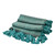 Handwoven Striped Cotton Throw in Aqua and Teal with Tassels 'Reef Inspiration'