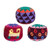 Set of 3 Knit Colorful Cotton Hacky Sacks from Guatemala 'Geometric Sweetness'