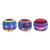 Set of 3 Knit Multicolor Cotton Hacky Sacks from Guatemala 'Geometric Tenderness'