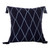 Diamond-Patterned Midnight and Cerulean Cotton Cushion Cover 'Midnight of Diamonds'