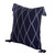 Diamond-Patterned Midnight and Cerulean Cotton Cushion Cover 'Midnight of Diamonds'