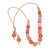 Adjustable Orange and Pink Ceramic Beaded Choker Necklace 'Sweetness at Sunrise'