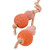 Adjustable Orange and Pink Ceramic Beaded Choker Necklace 'Sweetness at Sunrise'