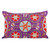 Embroidered Purple Silk and Cotton Cushion Cover 'Glimpses of Purple Nobility'