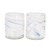 Blue and Violet Accented Handblown Rocks Glasses Pair 'Violet Essence'