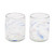 Blue and Violet Accented Handblown Rocks Glasses Pair 'Violet Essence'