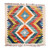 1.5x1.5 Uzbek Hand-Knotted Geometric-Themed Wool Area Rug 'Magnetic Rhombus'