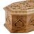 Hand-Carved Geometric Floral Walnut Wood Jewelry Box 'Gardens from Paradise'