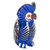 Ceramic Owl Figurine in Blue Hand-Painted in Guatemala 'Delightful Tecolote'