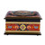 Floral Red Walnut Wood Jewelry Box with Velvet Lining 'Floral Eden in Red'