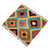 1.5x1.5 Hand-Knotted Rhombus-Themed Fringed Wool Area Rug 'Geometric Splendor'