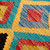 1.5x1.5 Hand-Knotted Rhombus-Themed Fringed Wool Area Rug 'Geometric Splendor'