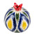 Hand-Painted Ceramic Pomegranate Sculpture with Ikat Motif 'Colorful Pomegranate'