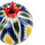 Hand-Painted Ceramic Pomegranate Sculpture with Ikat Motif 'Colorful Pomegranate'