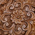 Hand-Carved Round Walnut Wood Jewelry Box with Floral Motifs 'Arcadia's Vision'