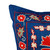 Classic Blue and Red Silk and Cotton Blend Cushion Cover 'Regal Illusion'