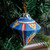 Hand-Painted Traditional Geometric Blue Ceramic Ornament 'Nation's Diamond'