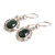925 Silver Dangle Earrings with Dark Green Jade Stones 'Majestic Maya Queen'