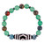 3-Eyed Dzi Multi-Gemstone Beaded Stretch Pendant Bracelet 'Three-Eyed Dzi'