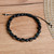 Handcrafted Dark Hematite and Obsidian Macrame Bracelet 'Bold Mysticism'