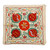 Classic Embroidered Red and Green Silk Cushion Cover 'Fruitful Passion'