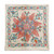 Classic Floral Embroidered Blue and Red Silk Cushion Cover 'Floral Deity'