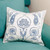 Classic Embroidered Blue and White Cotton Cushion Cover 'Celestial Romance'